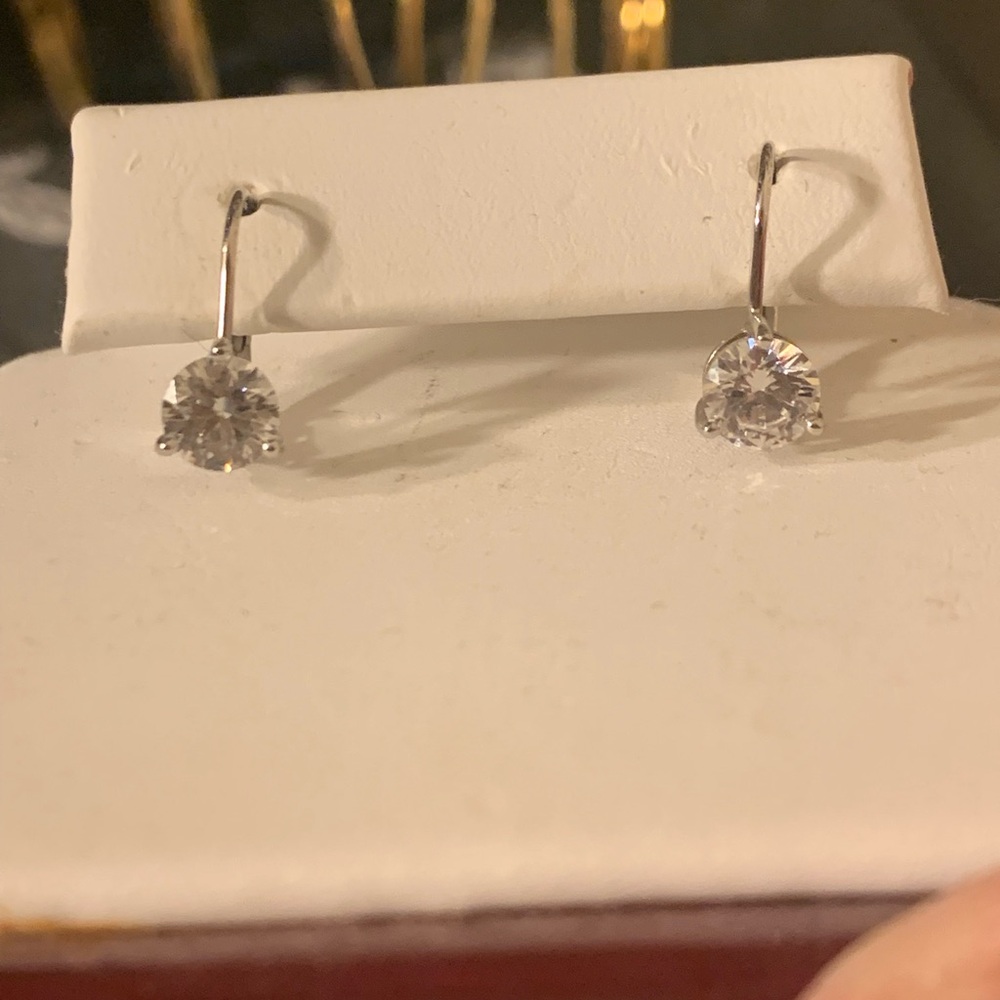 Cubic Zirconia 925 Sterling Silver Lever back Earrings